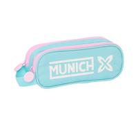 Safta | Estuche Escolar Doble Munich Heaven, Portatodo Escolar con 2 Compartimentos Separados, Cremalleras Dobles y Asa Lateral, Medidas 21x6x8 cm, Estuche Escolar 2 Compartimentos