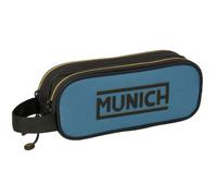 Safta | Estuche Escolar Doble Munich, Portatodo Escolar Juvenil con 2 Compartimentos Separados, Doble Cremallera, Asa Lateral de Mano, Medidas 21x6x8 cm, Estuche Escolar 2 Compartimentos