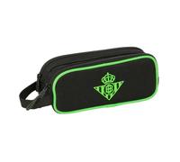 Safta | Estuche Escolar Doble Real Betis Balompié, Portatodo Escolar con 2 Compartimentos Separados y Cremalleras, Asa Lateral de Mano, Medidas 21x6x8 cm, Estuche Escolar 2 Compartimentos