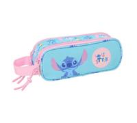 Safta | Estuche Escolar Doble Stitch Waves, Portatodo Escolar Infantil con Dos Compartimentos Separados y Cremalleras, Asa Lateral de Mano, Medidas 21x6x8 cm, Estuche Escolar 2 Compartimentos
