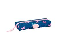 Safta | Estuche Escolar Rectangular Blackfit8 Mariposas con Goma Elástica Trasera, 22 cm, Portatodo Infantil con 1 Compartimento y Cremallera, Organizador para Vuelta al Cole, Medidas 22x7x4 cm
