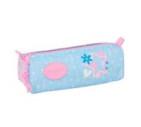 Safta | Estuche Escolar Rectangular Blackfit8 Smile, Portatodo Juvenil con 1 Compartimento y Cremallera, Organizador para Vuelta al Cole, Multicolor Azul y Rosa con Tirador, Medidas 21x7x8 cm
