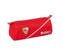 Safta | Estuche Escolar Rectangular Sevilla FC, Portatodo Escolar Infantil y Juvenil con 1 Compartimento, Cremallera con Tirador, Organizador para Lápices y Bolígrafos, Medidas 21x7x8 cm