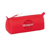 Safta | Estuche Escolar Rectangular Sevilla FC, Portatodo Escolar Infantil y Juvenil con 1 Compartimento, Cremallera con Tirador y Asa Lateral, Medidas 21x7x8 cm, Estuche Escolar