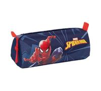 Safta | Estuche Escolar Rectangular Spider-Man Marvel, Portatodo Infantil y Juvenil, 1 Compartimento con Cremallera y Tirador, Diseño Azul Marino con Detalles Rojos, Vuelta al Cole, Medidas 21x7x8 cm