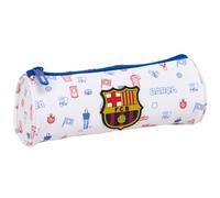 Safta | Estuche Escolar Redondo FC Barcelona Preescolar, Organizador Escolar Infantil con Cremallera y Tirador Fácil Apertura, Medidas 20x7x7 cm, Portatodo