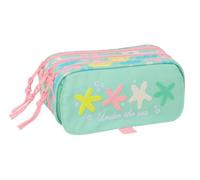 Safta | Estuche Escolar Triple Big Estrellas, Portatodo Escolar Infantil con 3 Compartimentos y Cremalleras, Bolsillo Frontal, Medidas 21,5x8x10 cm, Estuche Escolar 3 Compartimentos
