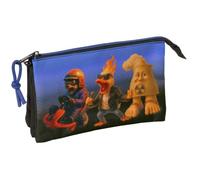 SAFTA | Estuche Escolar Triple Brainrot, Portatodo Escolar con 3 Compartimentos Separados con Cremallera, Bolsillo Interior Central con Cremallera, Medidas 22x3x12 cm, Estuche Escolar 3 Compartimentos