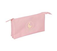 Safta | Estuche Escolar Triple El Ganso Basics Rosa, Portatodo Juvenil con 3 Compartimentos Separados y Cremallera, Bolsillo Interior Central con Cremallera, Medidas 22x3x12 cm