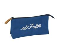 Safta | Estuche Escolar Triple El Pulpo, Portatodo Escolar con 3 Compartimentos con Cremallera y Bolsillo Interior Central, Medidas 22x3x12 cm, Estuche Escolar 3 Compartimentos