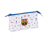 Safta | Estuche Escolar Triple FC Barcelona Preescolar, Portatodo Escolar Infantil con 3 Compartimentos Separados con Cremallera, Medidas 22x3x12 cm, Estuche Escolar 3 Compartimentos