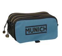 Safta - Estuche Escolar Triple Munich Big, Portatodo Juvenil con 3 Compartimentos y Cremalleras, Bolsillo Frontal con Cremallera, Cinta Trasera Adaptable a Carro Portamochilas, Medidas 21,5x8x10 cm