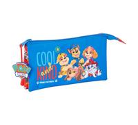 Safta | Estuche Escolar Triple Patrulla Canina Paw Patrol Cool, Portatodo Infantil con 3 Compartimentos Separados con Cremallera, Bolsillo Interior Central con Cremallera, Medidas 22x3x12 cm