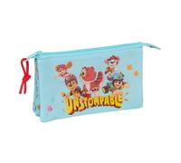 Safta | Estuche Escolar Triple Paw Patrol Dino Rescue, Organizador Escolar Infantil con 3 Compartimentos Separados y Cremalleras, Medidas 22x3x12 cm, Portatodo 3 Compartimentos