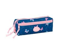 Safta | Estuche Escolar Triple Pequeño Blackfit8 Mariposas, Organizador Escolar 22 cm, 3 Compartimentos con Cremallera, Medidas 22x6x8,5 cm, Portatodo 3 Compartimentos