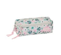 Safta | Estuche Escolar Triple Pequeño Disney Minnie Mouse Minty, Portatodo Infantil 22 cm, 3 Compartimentos con Cremallera, Medidas 22x6x8,5 cm