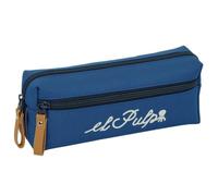 Safta | Estuche Escolar Triple Pequeño El Pulpo, Organizador Escolar 22 cm con 3 Compartimentos y Cremalleras, Medidas 22x6x8,5 cm, Portatodo 3 Compartimentos
