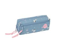 Safta | Estuche Escolar Triple Pequeño Snoopy con Goma Elástica Trasera, 22 cm, Portatodo Organizador con 3 Compartimentos y Cremalleras, Infantil y Juvenil, Medidas 22x6x8,5 cm