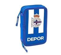 Estuche Escolar DEPORTIVO DE LA CORUÑA Doble 28 Piezas 12,5 x 19,5 x 4 cm.