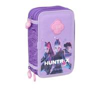 Safta | Estuche Triple Escolar Portatodo 37 Piezas K-Pop Demon Hunters | Tejido poliéster con costuras rematadas, primaria e instituto, vuelta al cole, licencia oficial K-Pop Demon Hunters Battle