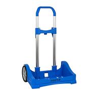 Safta - Carro escolar portamochilas Evolution Azulina plegable 40 x 85 x 28 cm