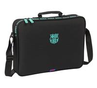 Safta M385, F.C. Barcelona 3ª EQUIPACIÓN-Cartera Extraescolares, Maletín Portatodo, Bandolera, Cómoda y Versátil, Calidad y Resistencia, 38x6x28 cm, Color Negro Unisex niños, Estándar
