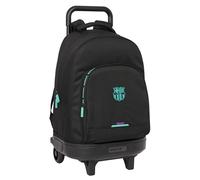 Safta F.C. BARCELONA 3ª EQUIPACIÓN - Mochila Grande con Ruedas, Compacta, Extraíble, Ideal para Niños de Diferentes Edades, Cómoda y Versátil, Calidad y Resistencia, 33x22x45 cm, Color Negro