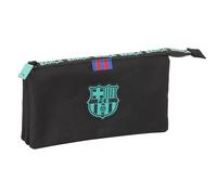 Safta F.C. BARCELONA 3ª EQUIPACIÓN - Portatodo Triple, Estuche Infantil, Estuche Niño, Ideal para Niños en Edad Escolar, Cómodo y Versátil, Calidad y Resistencia, 22x3x12 cm, Color Negro
