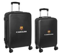 Juego de Maletas F.C. Barcelona + mediano 24 Trolley Negro 40 x 63 x 26 cm (2 Piezas)