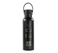 Safta F.C. BARCELONA BLACK - Botella Termo, Botella de Agua, Acero Inoxidable, Doble Aislamiento, 12h de Bebida Caliente y 24h de Bebida Fría, 7.3x25 cm, 600 ml