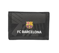 SAFTA F.C. Barcelona Black - Cartera Billetera con Cabecera, Cartera Billetera, Monedero, Cómoda y Versátil, Calidad y Resistencia, 12.5x9.5 cm, Color Negro