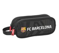 Safta F.C. BARCELONA BLACK - Portatodo Doble Niño, Estuche Infantil, Estuche Niño, Ideal para Niños en Edad Escolar, Cómodo y Versátil, Calidad y Resistencia, 21x6x8 cm, Color Negro
