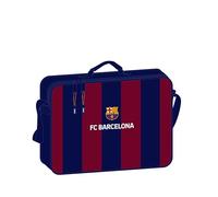 Safta F.C. BARCELONA - Cartera Extraescolares, Maletín Portatodo, Bandolera, Cómoda y Versátil, Calidad y Resistencia, 38x6x28 cm, Color Azul marino/granate