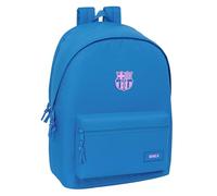 Safta F.C.BARCELONA CHICA - Mochila para Portátil 15.6" y USB, Ideal para Jóvenes de Diferentes Edades, Tejido Reciclado, Cómoda y Versátil, Calidad y Resistencia, 31x18x44 cm, Color Índigo