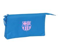 SAFTA F.C.Barcelona Chica - Portatodo Triple, Estuche Infantil, Estuche Niño, Ideal para Niños en Edad Escolar, Cómodo y Versátil, Calidad y Resistencia, 22x3x12 cm, Color Índigo