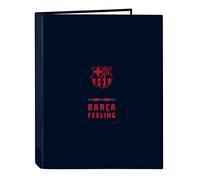 Safta Carpeta con folios 4 anillas F.C. BARCELONA Corporativa – 26,5x33 cm Azul marino