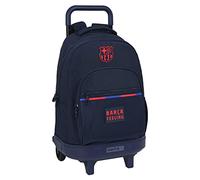 Safta F.C. BARCELONA Corporativa - Mochila Grande con Ruedas, Compacta, Extraíble, Ideal para Niños de Diferentes Edades, Cómoda y Versátil, Calidad y Resistencia, 33x22x45 cm, Color Azul marino