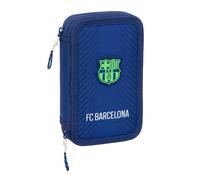 SAFTA F.C. Barcelona Navy Blue - Estuche Escolar Niño, Estuche con Colores, con 29 Útiles Incluidos, Ideal para Niños de 5 a 14 Años, Cómodo y Versátil, Calidad y Resistencia, 12.5x4x19.5 cm