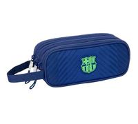 Safta F.C. Barcelona Navy Blue - Estuche Triple Cremallera, Estuche Infantil, Estuche Niño, Ideal para Niños de 5 a 14 Años, Cómodo y Versátil, Calidad y Resistencia, 21x7x8.5 cm