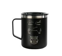 Safta F.C. BARCELONA NAVY BLUE - Taza Termo, Botella de Agua, Acero Inoxidable, Doble Aislamiento, 12h de Bebida Caliente y 24h de Bebida Fría, 400 ml, 8.4x10.7 cm