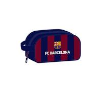 Safta F.C. Barcelona - Neceser Escolar Infantil Mediano con Asa, Neceser Infantil, Adaptable a Carro, Fácil Limpieza, Cómodo y Versátil, Calidad y Resistencia, 26x12x15 cm, Color Azul Marino/Granate