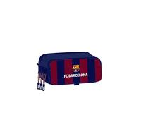 Safta F.C. BARCELONA - Portatodo Triple Big, Estuche Infantil, Estuche Niño, Ideal para Niños en Edad Escolar, Cómodo y Versátil, Calidad y Resistencia, 21.5x8x10 cm, Color Azul marino/granate