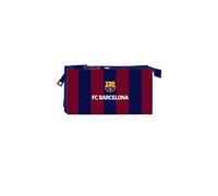 Safta F.C. Barcelona - Portatodo Triple, Estuche Infantil, Estuche Niño, Ideal para Niños en Edad Escolar, Cómodo y Versátil, Calidad y Resistencia, 22x3x12 cm, Color Azul Marino/Granate