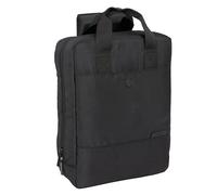 Safta F.C. BARCELONA PREMIUM - Mochila para Portátil 13.3'' y USB con Solapa, Ideal para Jóvenes de Diferentes Edades, Cómoda y Versátil, Calidad y Resistencia, 29x11x39 cm, Color Negro