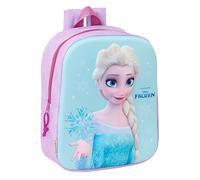 Safta FROZEN 3D - Mochila de Guardería 3D, Adaptable a Carro, Fácil Limpieza, Ideal para Niños de Diferentes Edades, Cómoda y Versátil, Calidad y Resistencia, 22x10x27 cm