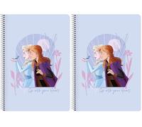 Safta FROZEN Believe - Cuaderno 80 Hojas, Tapas Duras, Ideal para Niños de Diferentes Edades, Cómodo y Versátil, Calidad y Resistencia, 21.5x31 cm, Color Lila (Paquete de 2)
