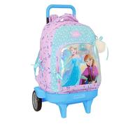 Safta FROZEN COOL DAYS - Mochila Grande con Ruedas, Compact Evolución, Extraíble, Ideal para Niños de Diferentes Edades, Cómoda y Versátil, Calidad y Resistencia, 33x22x45 cm, Color Violeta/celeste
