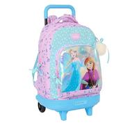 Safta Frozen Cool Days - Mochila Grande con Ruedas, Compacta, Extraíble, Ideal para Niños de Diferentes Edades, Cómoda y Versátil, Calidad y Resistencia, 33x22x45 cm, Color Violeta/Celeste