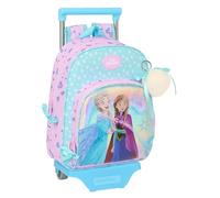 Safta FROZEN COOL DAYS - Mochila Infantil con Carro 705, Ideal para Niños de Diferentes Edades, Cómoda y Versátil, Calidad y Resistencia, 28x10x34 cm, Color Violeta/celeste
