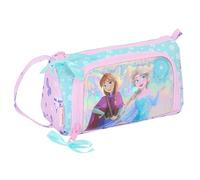 Safta Frozen Cool Days - Portatodo con Bolsillo Desplegable Lleno, Estuche Infantil, Estuche Niño, Ideal para Niños en Edad Escolar, Cómodo y Versátil, 20x8.5x11 cm, Color Violeta/Celeste